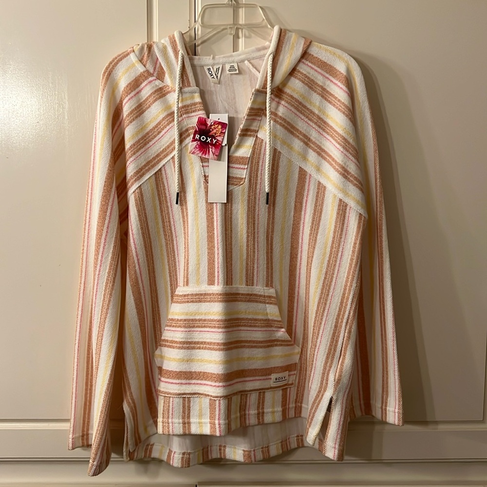 Roxy women’s medium wild and free  striped beach hoodie.